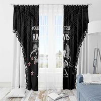 Aotearoa Rugby Custom Window Curtain Maori Kiwi - Mascot Style
