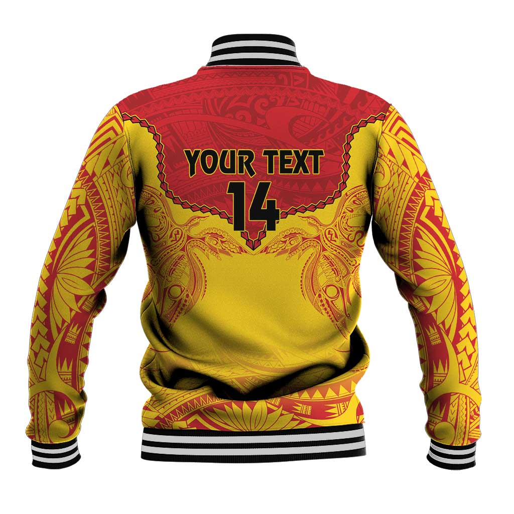 Papua New Guinea Rugby Custom Baseball Jacket Go Kumuls PNG - Polynesian Pattern