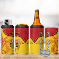 Custom Papua New Guinea Rugby 4 in 1 Can Cooler Tumbler Go Kumuls PNG - Polynesian Pattern