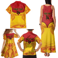 Papua New Guinea Rugby Custom Family Matching Tank Maxi Dress and Hawaiian Shirt Go Kumuls PNG - Polynesian Pattern