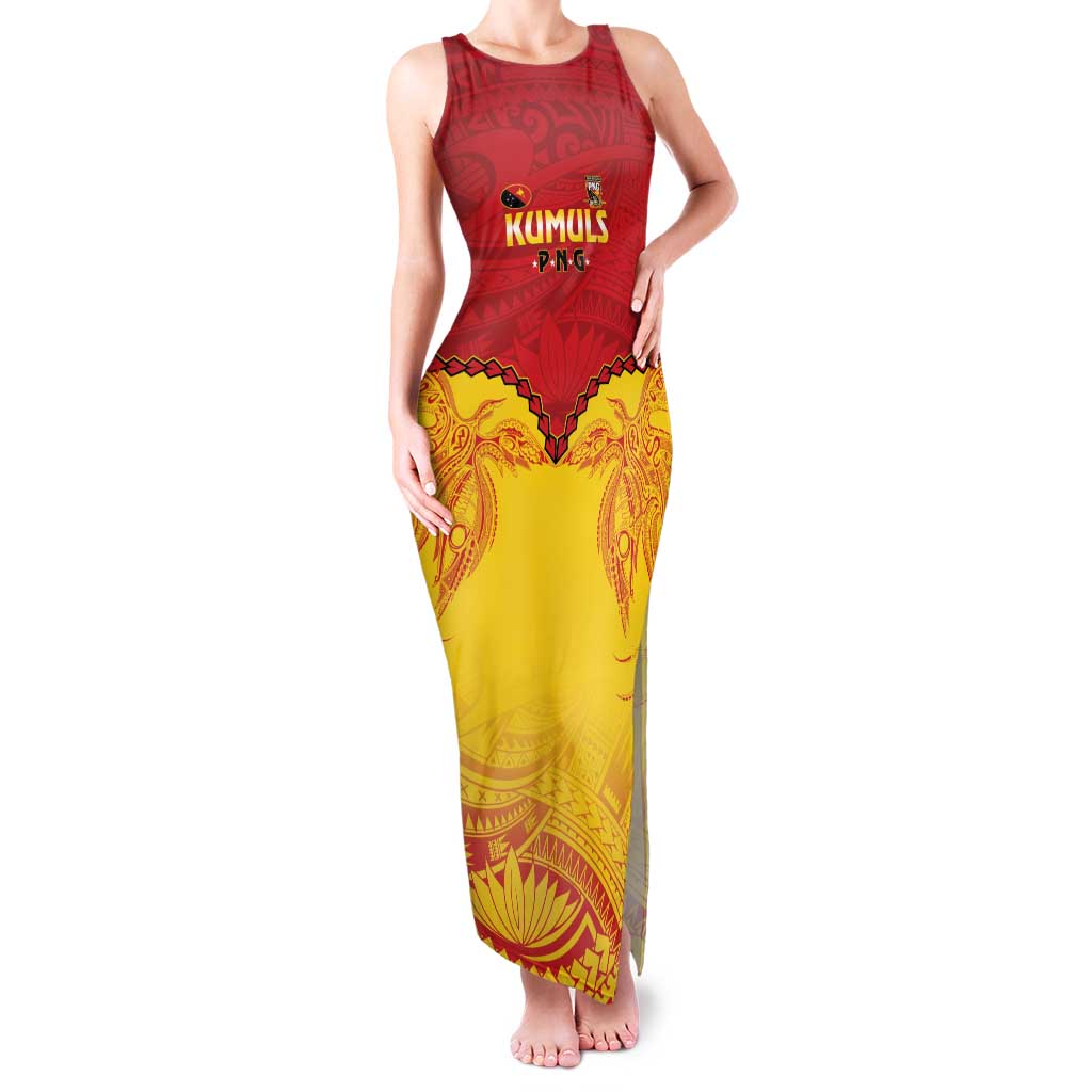 Papua New Guinea Rugby Custom Family Matching Tank Maxi Dress and Hawaiian Shirt Go Kumuls PNG - Polynesian Pattern