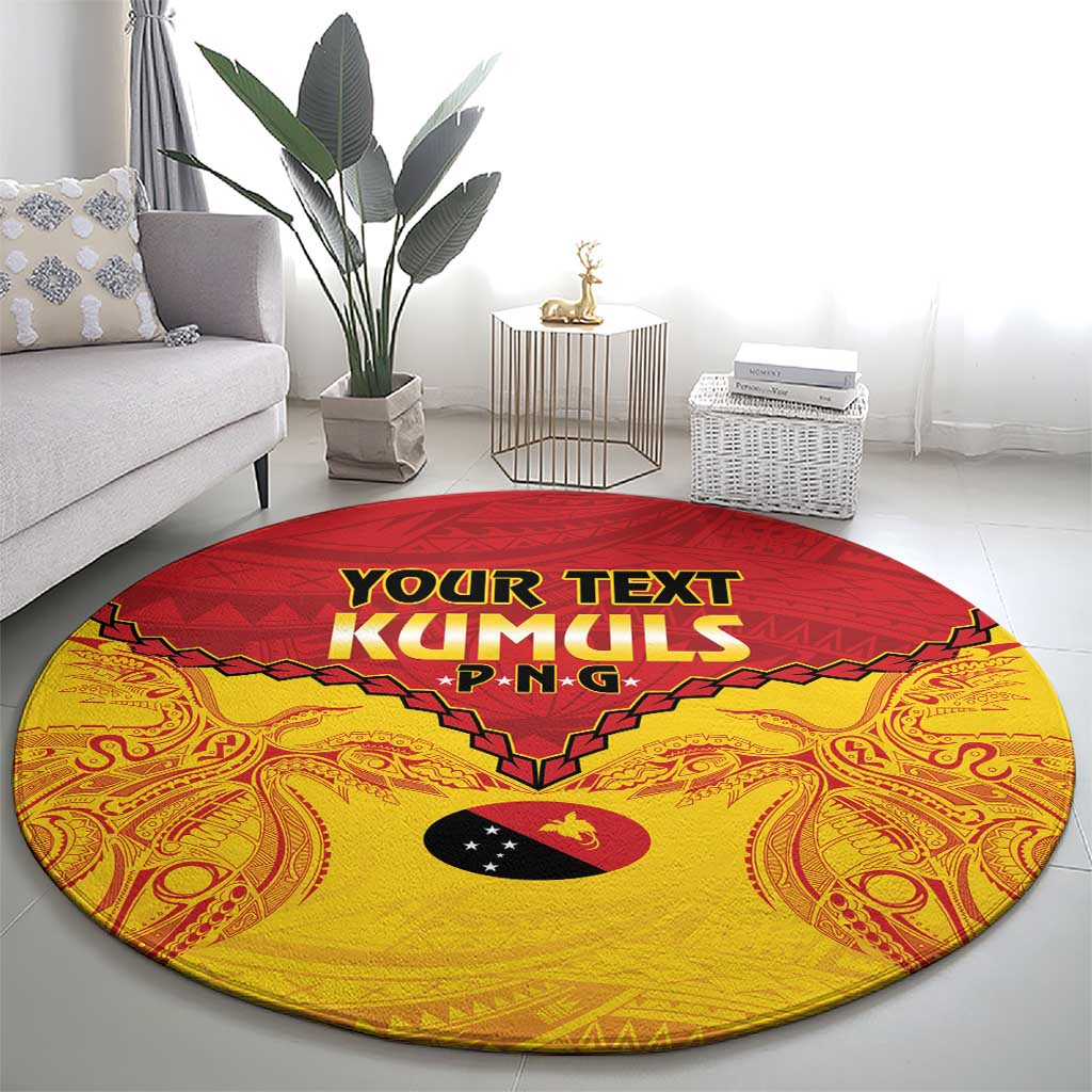 Papua New Guinea Rugby Custom Round Carpet Go Kumuls PNG - Polynesian Pattern