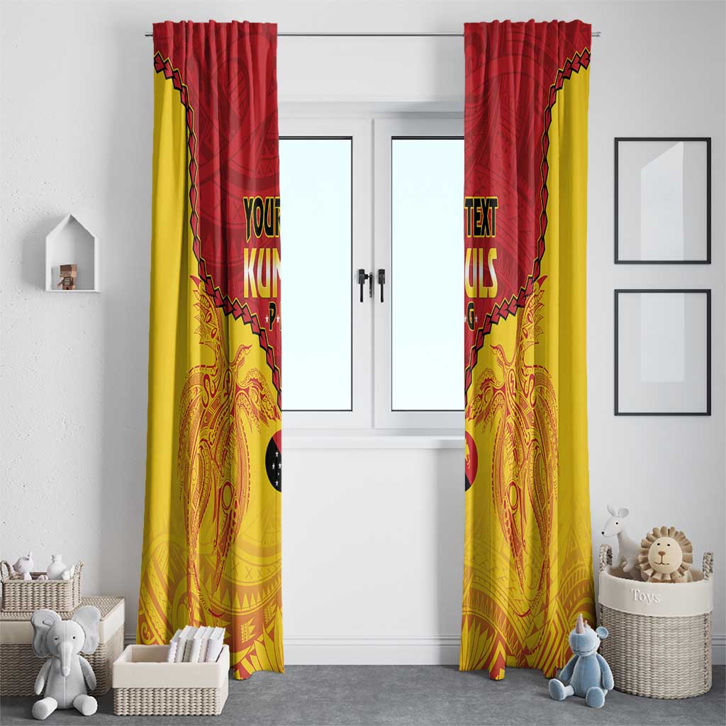 Papua New Guinea Rugby Custom Window Curtain Go Kumuls PNG - Polynesian Pattern
