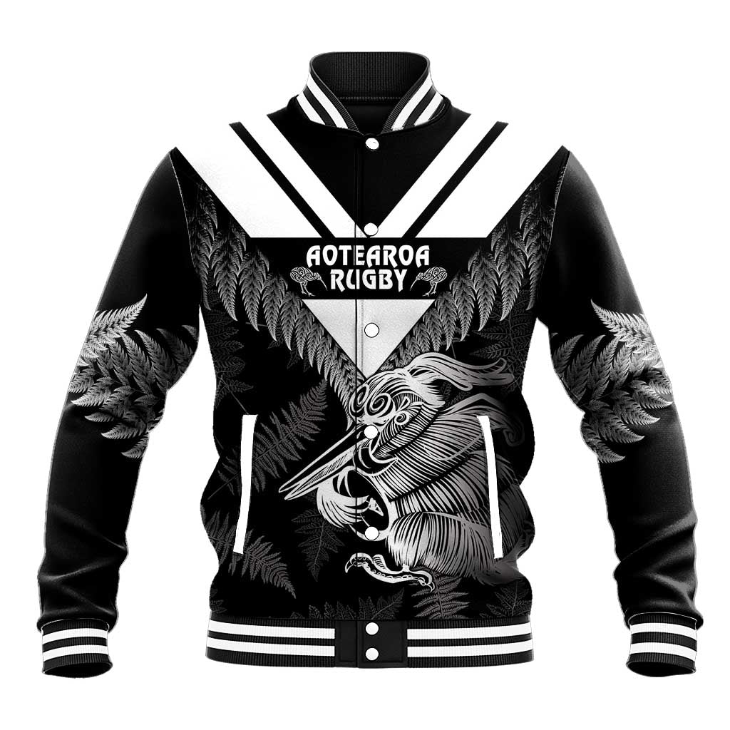 Aotearoa Silver Fern Rugby Custom Baseball Jacket 2024 Go Kiwi