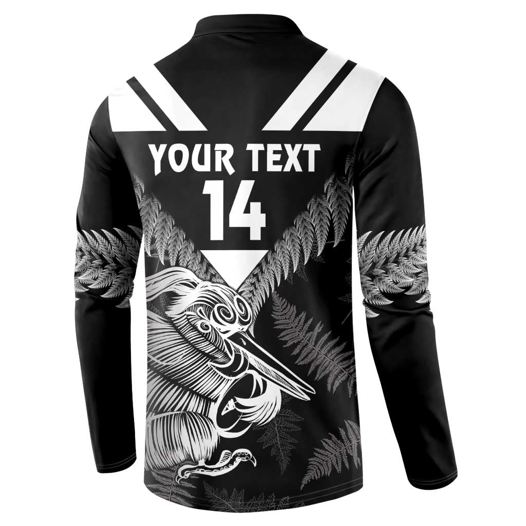 Aotearoa Silver Fern Rugby Custom Button Sweatshirt 2024 Go Kiwi