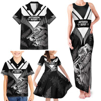 Aotearoa Silver Fern Rugby Custom Family Matching Tank Maxi Dress and Hawaiian Shirt 2024 Go Kiwi