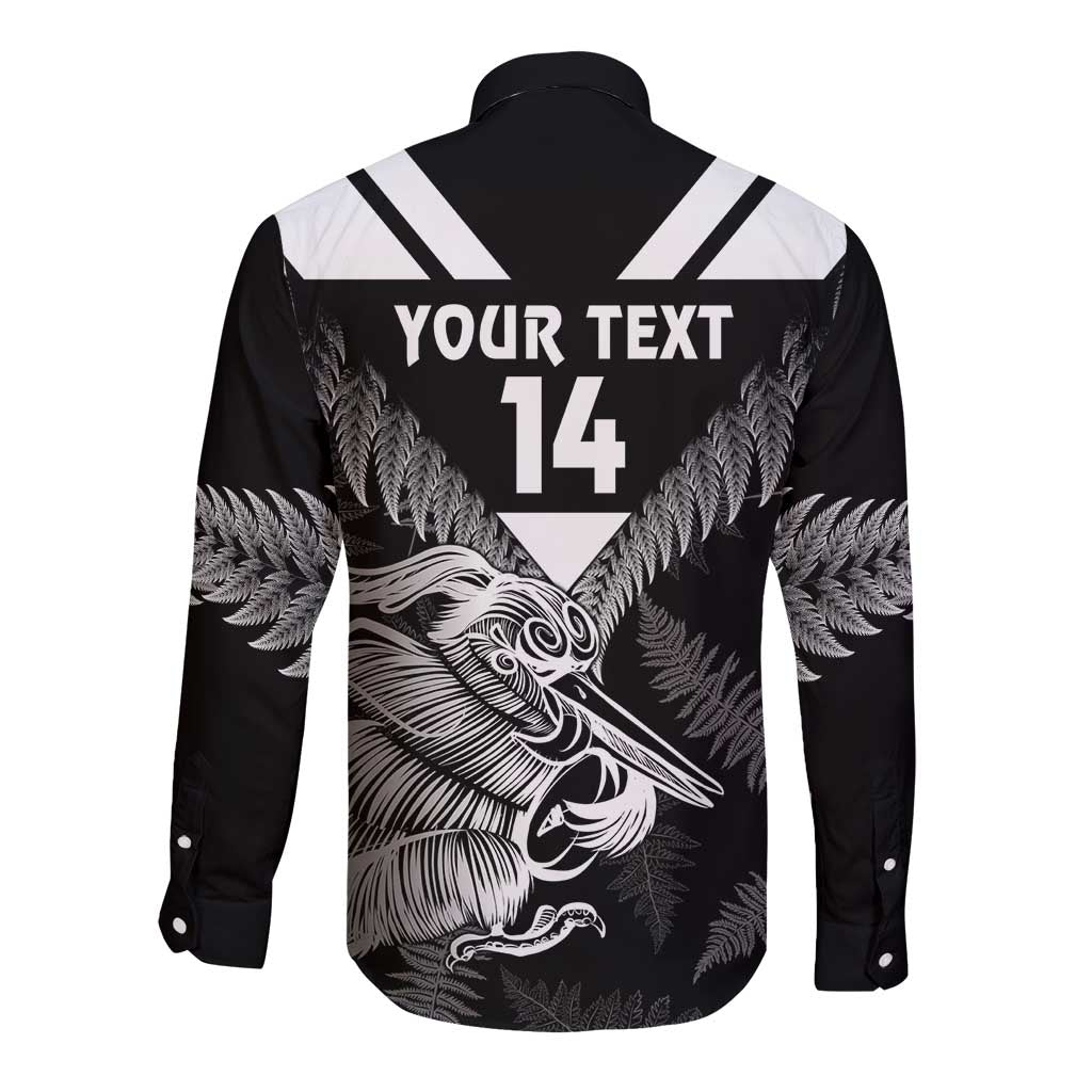 Aotearoa Silver Fern Rugby Custom Long Sleeve Button Shirt 2024 Go Kiwi