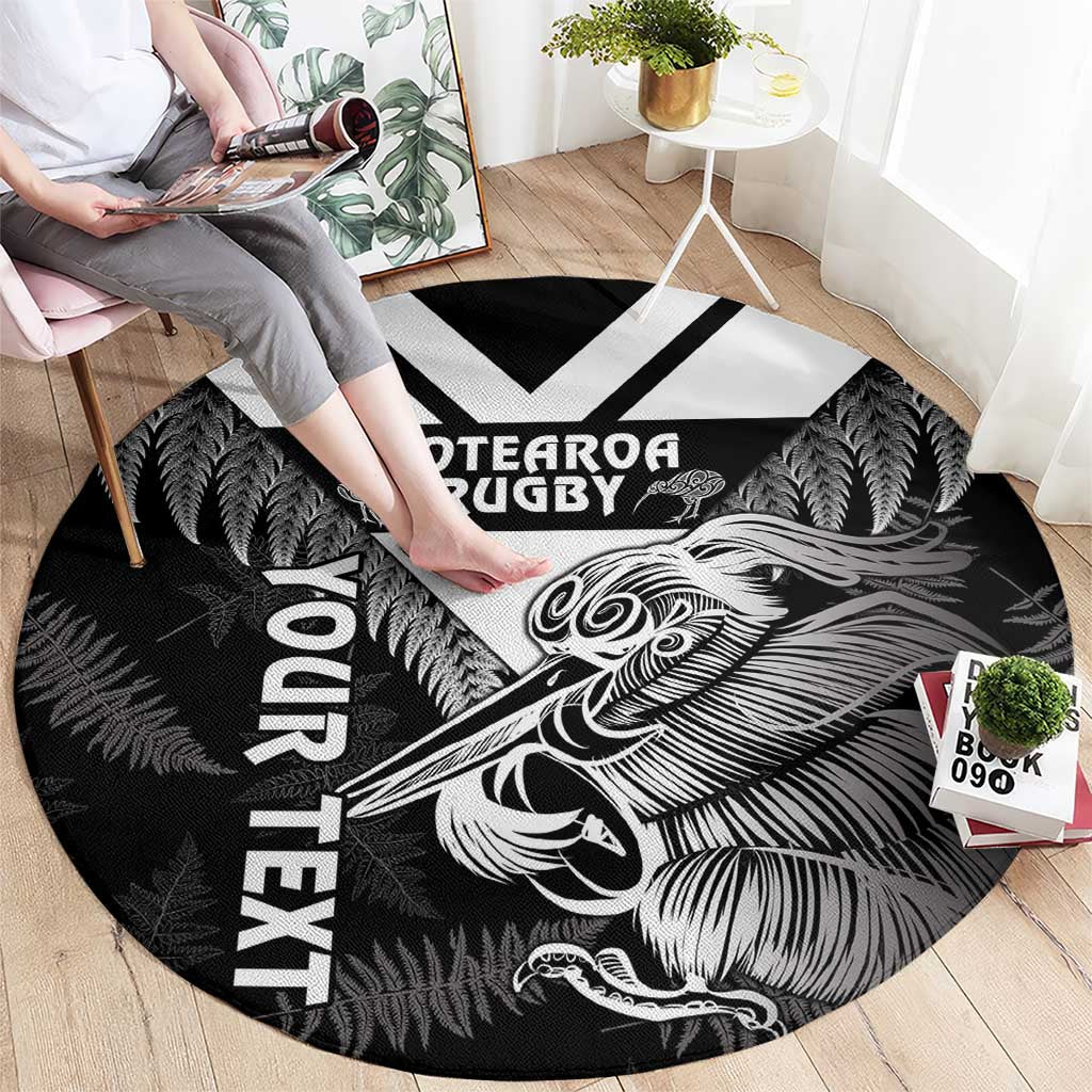 Aotearoa Silver Fern Rugby Custom Round Carpet 2024 Go Kiwi LT14 - Polynesian Pride