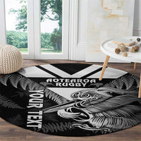Aotearoa Silver Fern Rugby Custom Round Carpet 2024 Go Kiwi LT14 - Polynesian Pride