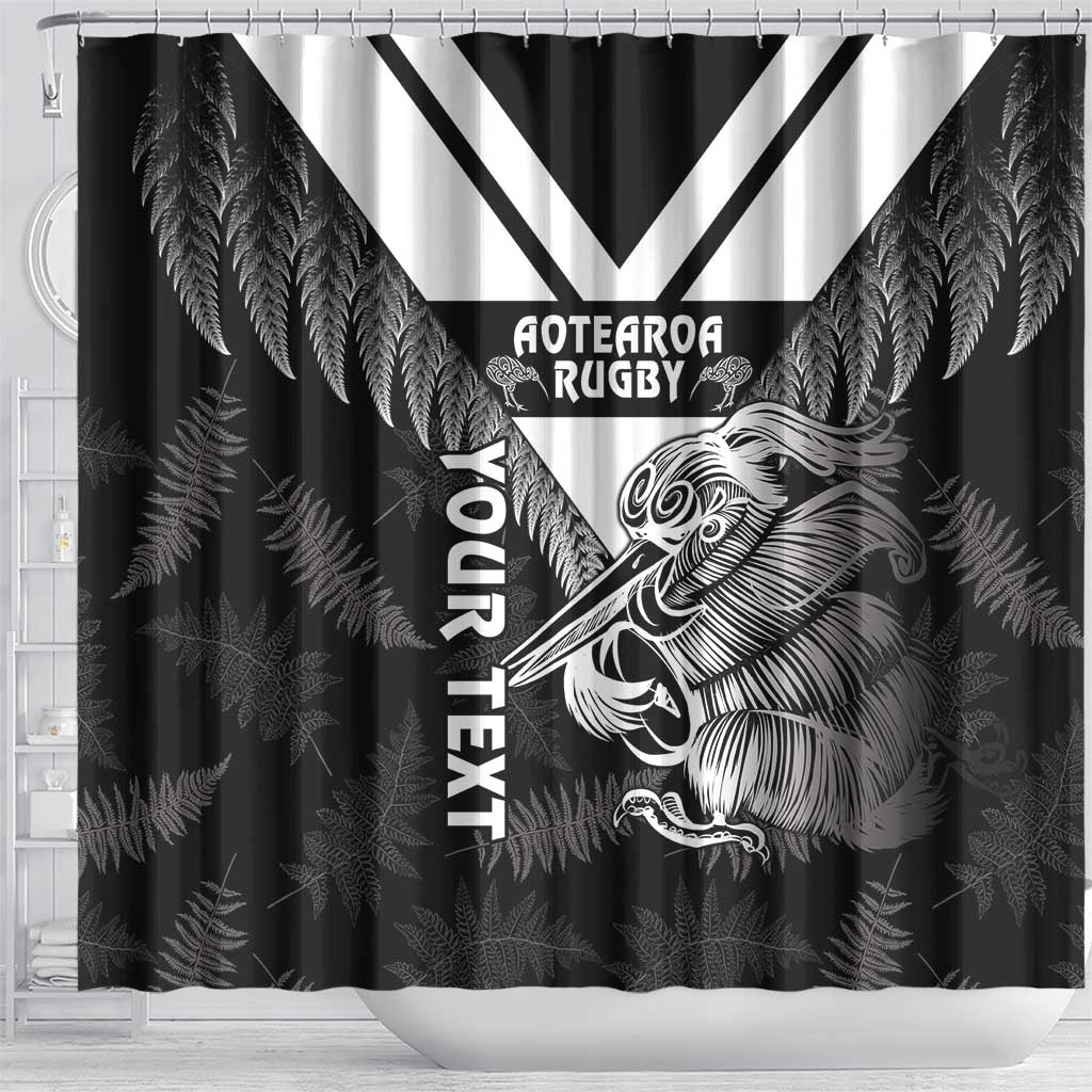 Aotearoa Silver Fern Rugby Custom Shower Curtain 2024 Go Kiwi