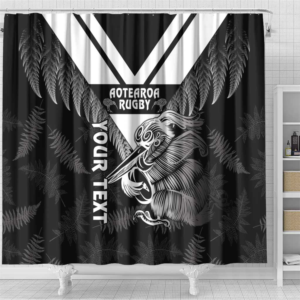 Aotearoa Silver Fern Rugby Custom Shower Curtain 2024 Go Kiwi