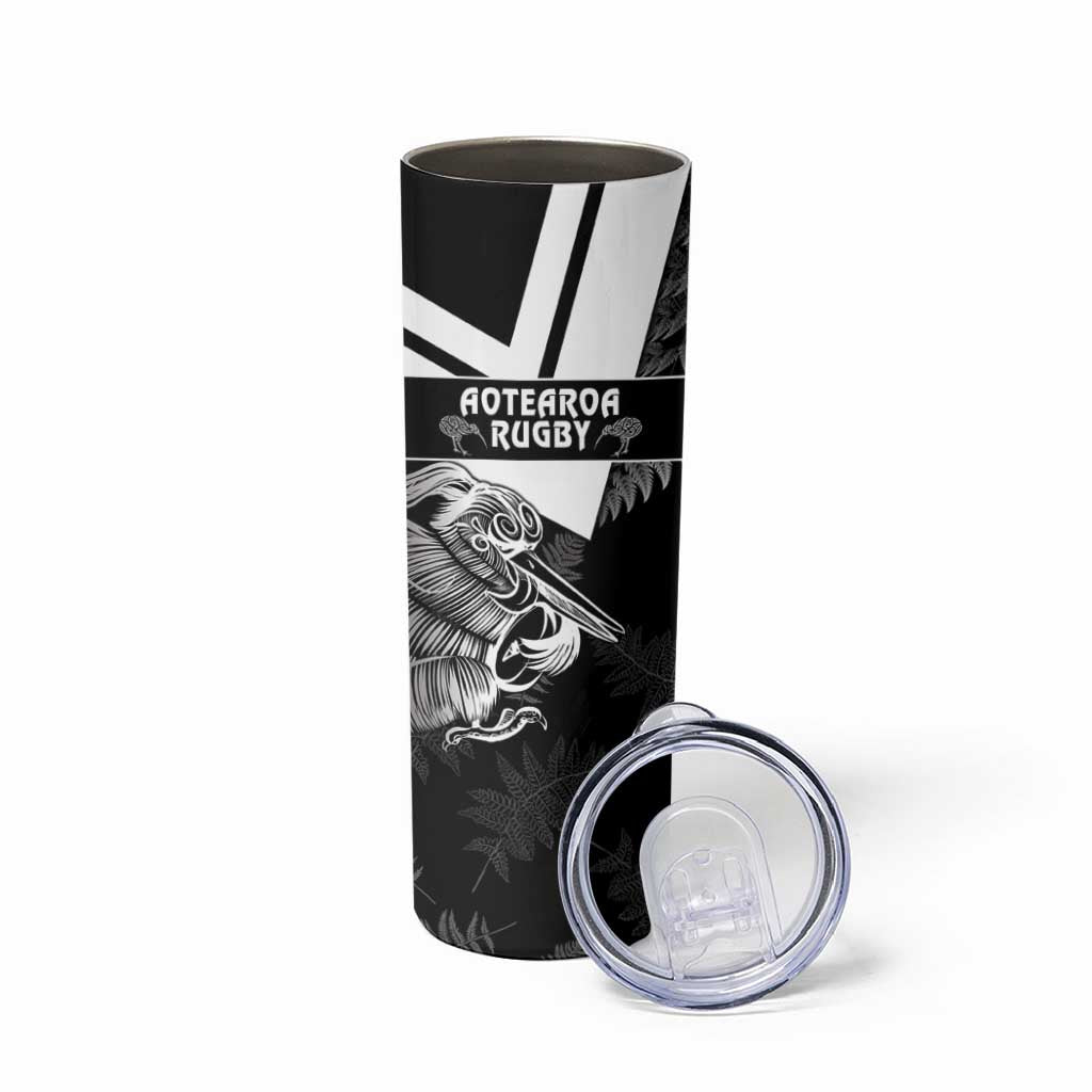 Custom Aotearoa Silver Fern Rugby Skinny Tumbler 2024 Go Kiwi LT14 - Polynesian Pride