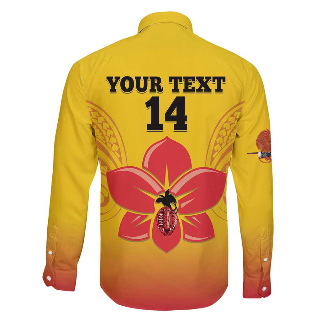 Orchids PNG Rugby Custom Family Matching Long Sleeve Bodycon Dress and Hawaiian Shirt Go Champions Papua New Guinea