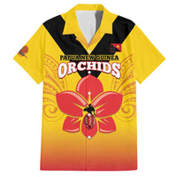 Orchids PNG Rugby Custom Family Matching Off Shoulder Maxi Dress and Hawaiian Shirt Go Champions Papua New Guinea