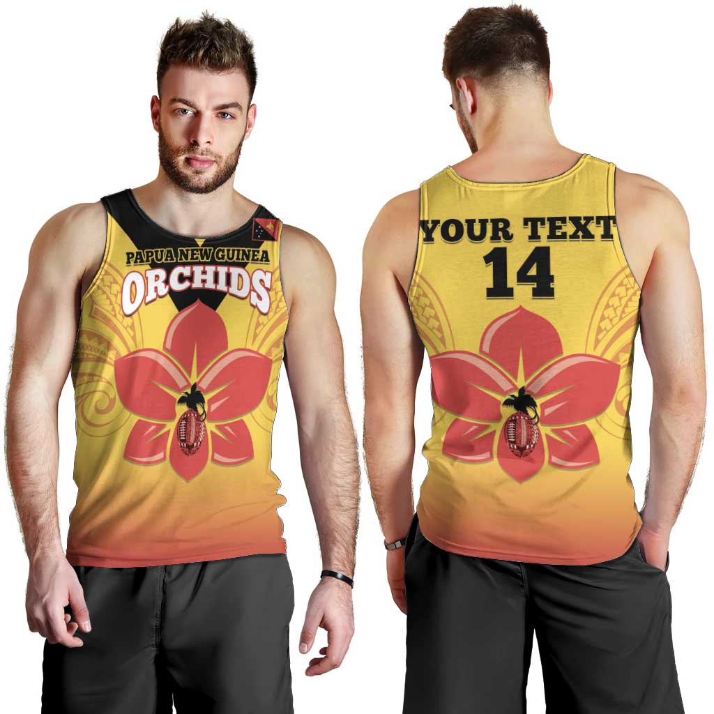 Orchids PNG Rugby Custom Men Tank Top Go Champions Papua New Guinea