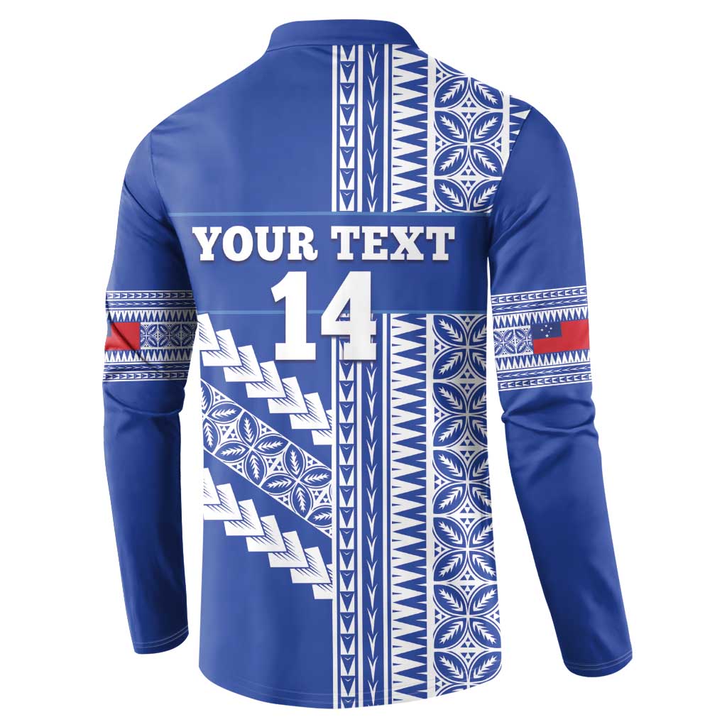 Fetu Samoa Rugby Custom Button Sweatshirt Siapo Pattern - Sporty Style