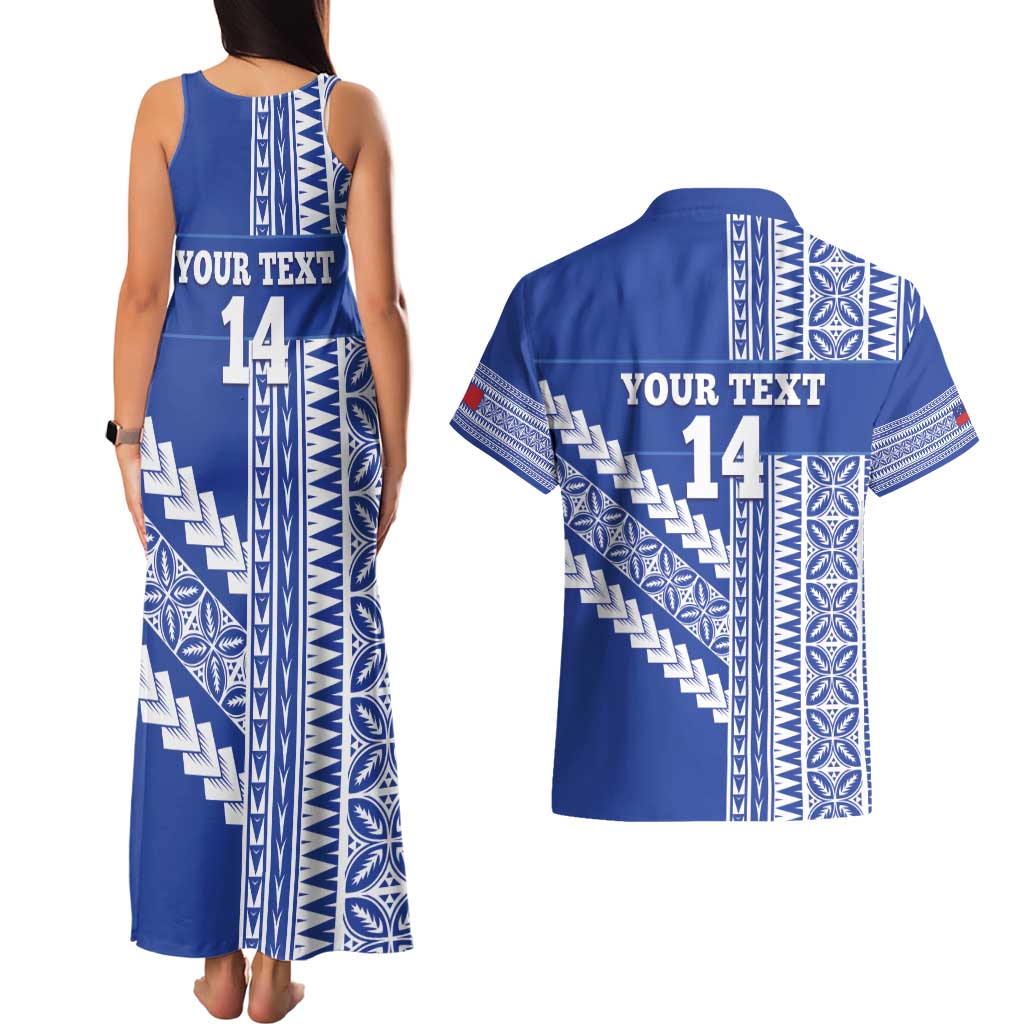 Fetu Samoa Rugby Custom Couples Matching Tank Maxi Dress and Hawaiian Shirt Siapo Pattern - Sporty Style