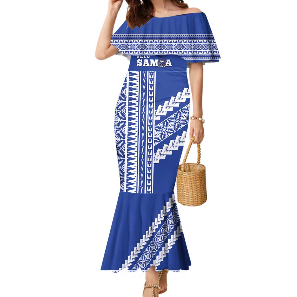 Fetu Samoa Rugby Custom Family Matching Mermaid Dress and Hawaiian Shirt Siapo Pattern - Sporty Style