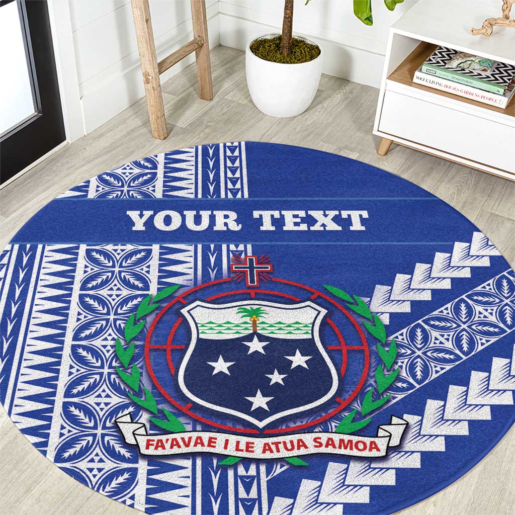 Fetu Samoa Rugby Custom Round Carpet Siapo Pattern - Sporty Style
