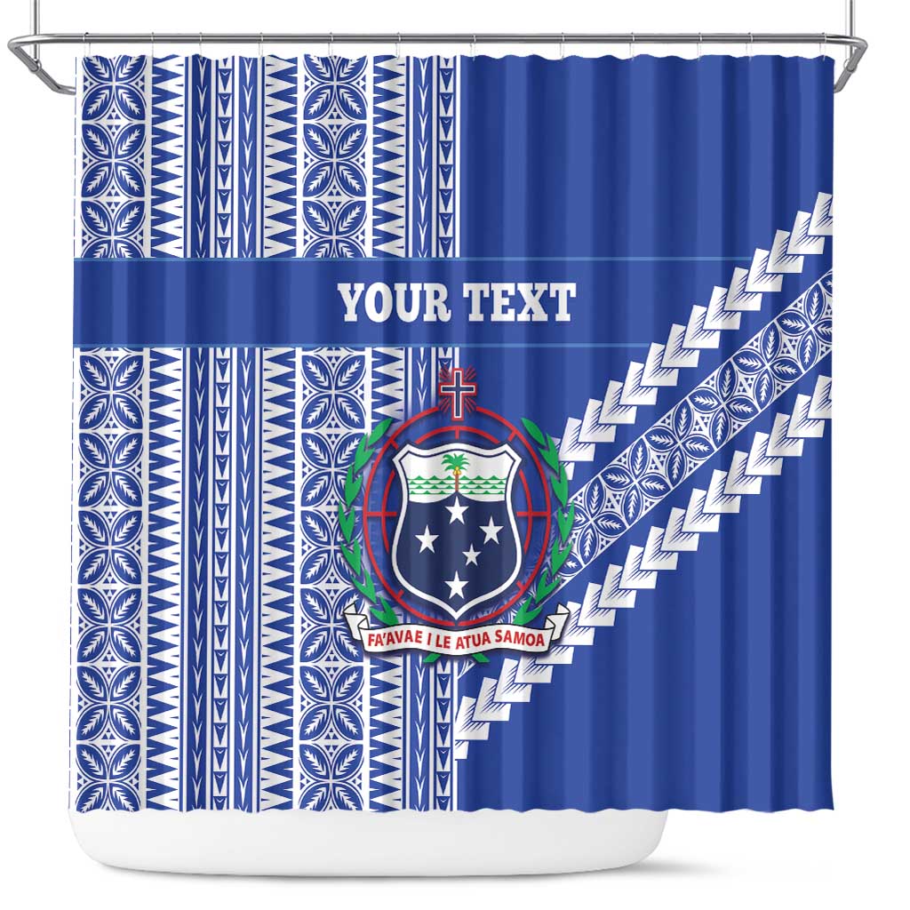 Fetu Samoa Rugby Custom Shower Curtain Siapo Pattern - Sporty Style