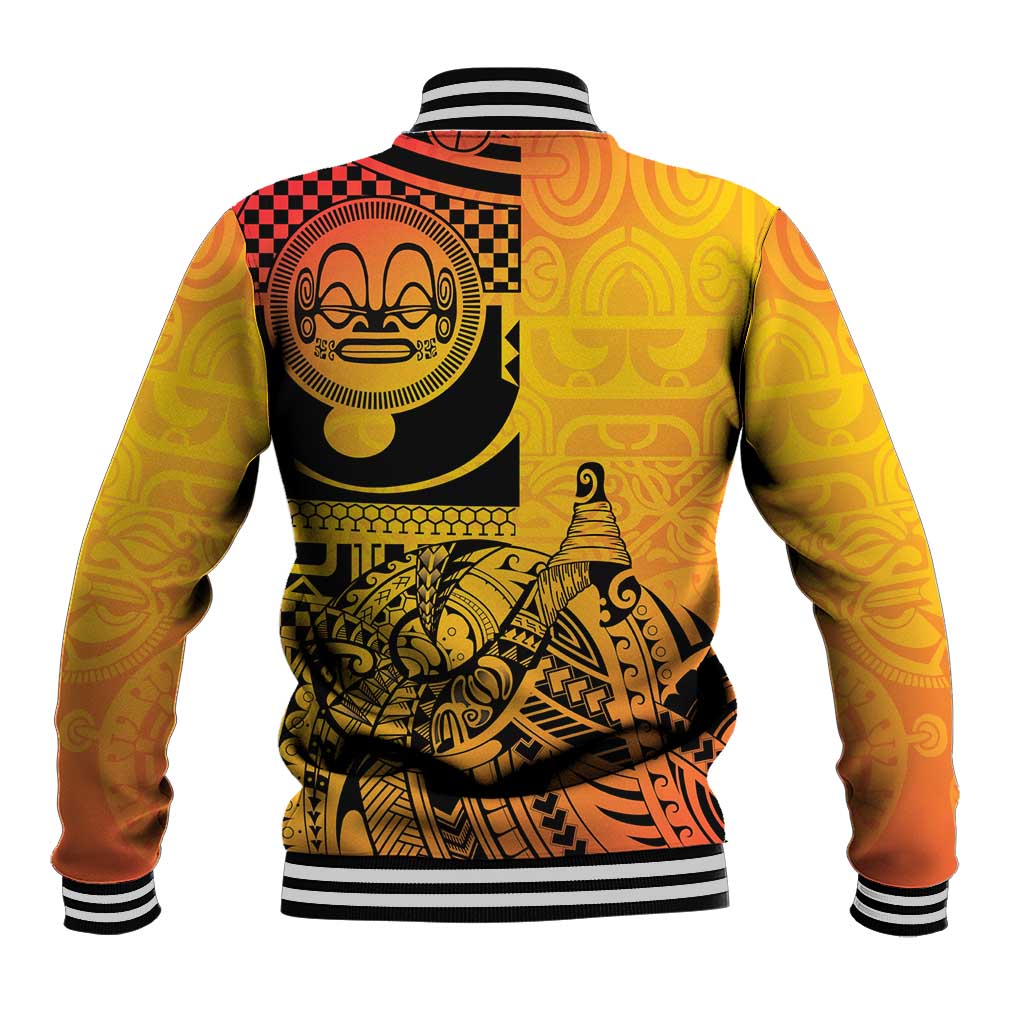 Marquesas Islands Baseball Jacket Marquesan Matatiki Fish Hook Patutiki - Polynesian Pride