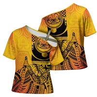 Marquesas Islands Cross Shoulder Shirt Marquesan Matatiki Fish Hook Patutiki - Polynesian Pride