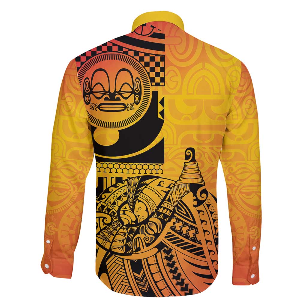 Marquesas Islands Family Matching Summer Maxi Dress and Hawaiian Shirt Marquesan Matatiki Fish Hook Patutiki - Polynesian Pride