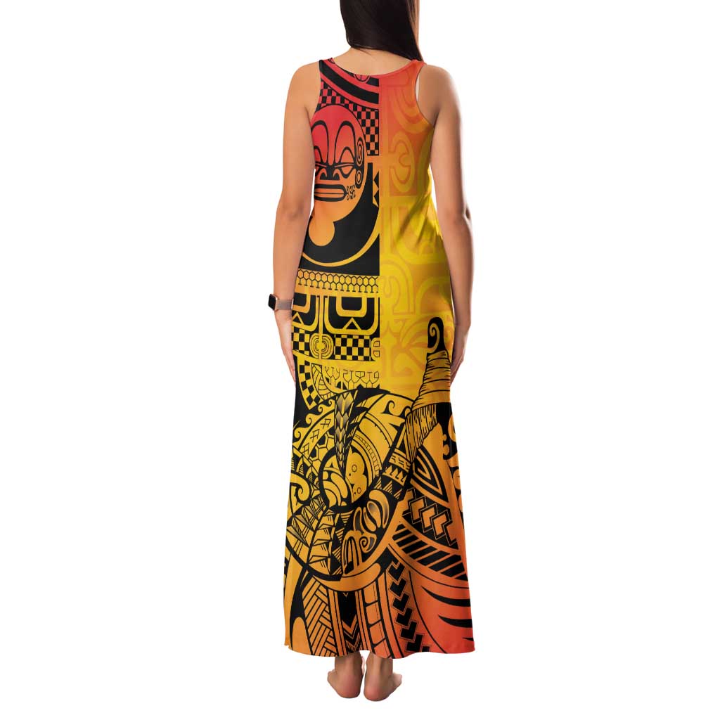 Marquesas Islands Family Matching Tank Maxi Dress and Hawaiian Shirt Marquesan Matatiki Fish Hook Patutiki - Polynesian Pride
