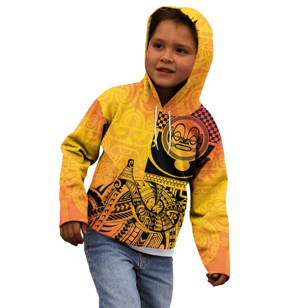 Marquesas Islands Kid Hoodie Marquesan Matatiki Fish Hook Patutiki - Polynesian Pride