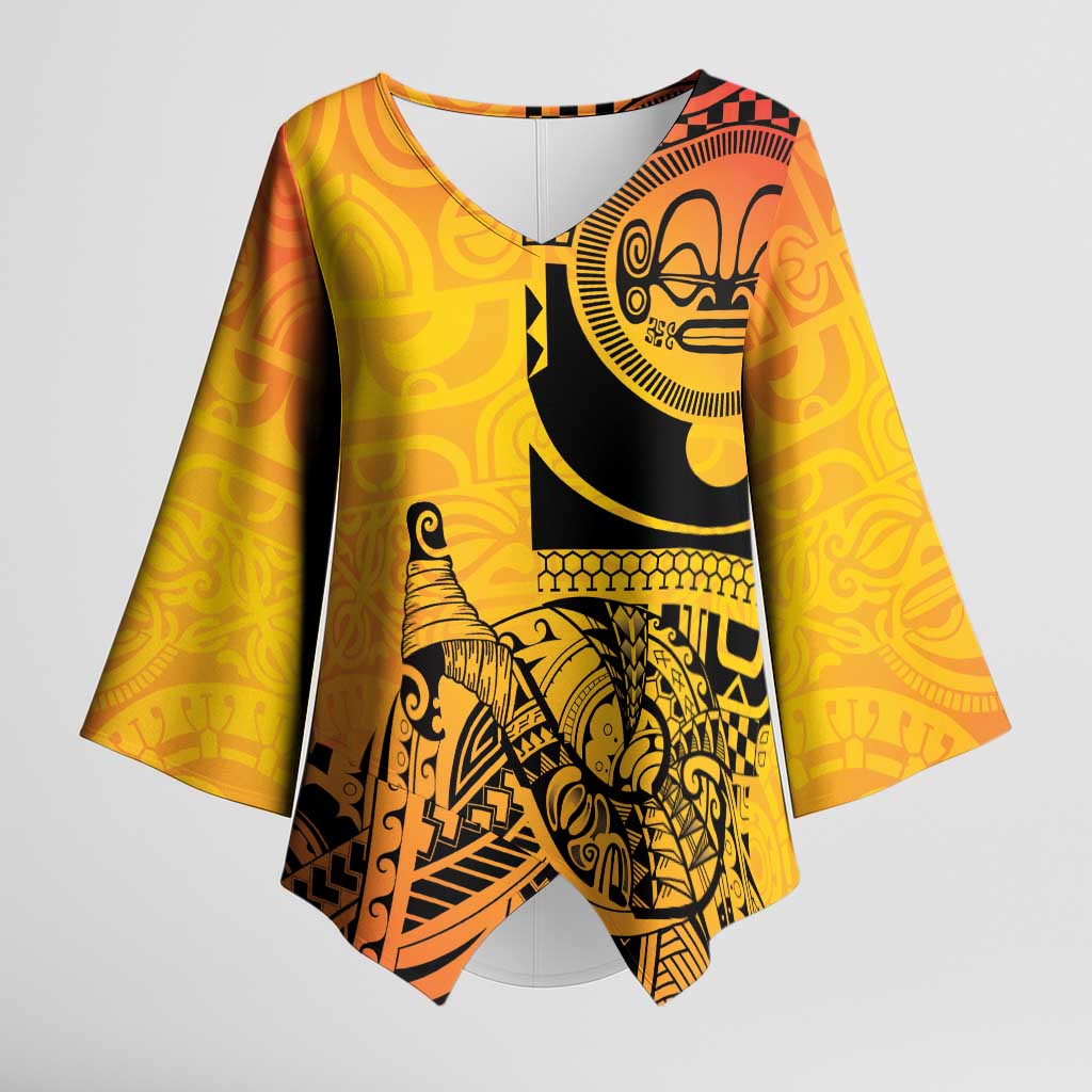 Marquesas Islands Kimono Sleeve Blouse Marquesan Matatiki Fish Hook Patutiki - Polynesian Pride