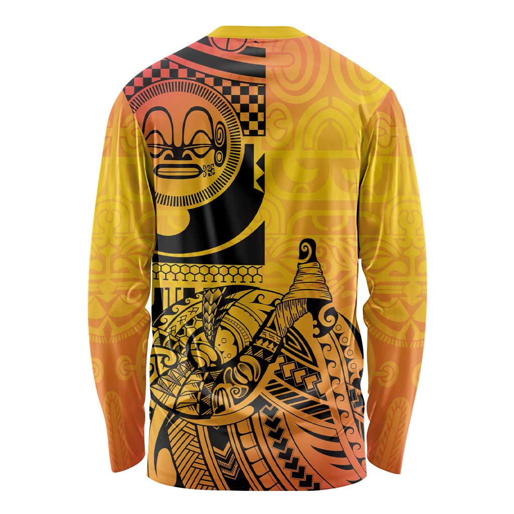 Marquesas Islands Long Sleeve Shirt Marquesan Matatiki Fish Hook Patutiki - Polynesian Pride