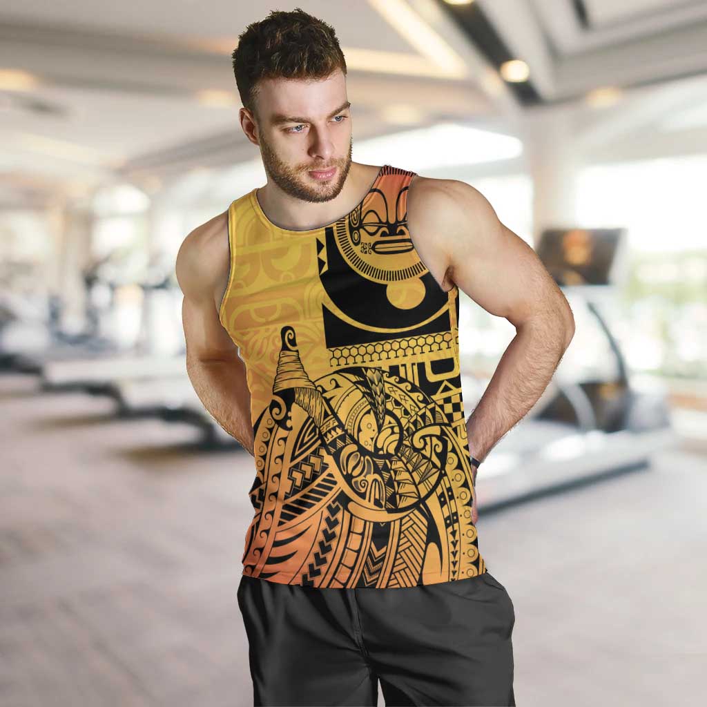 Marquesas Islands Men Tank Top Marquesan Matatiki Fish Hook Patutiki - Polynesian Pride