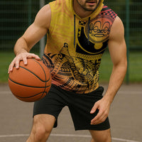 Marquesas Islands Sleeveless Hoodie Marquesan Matatiki Fish Hook Patutiki - Polynesian Pride