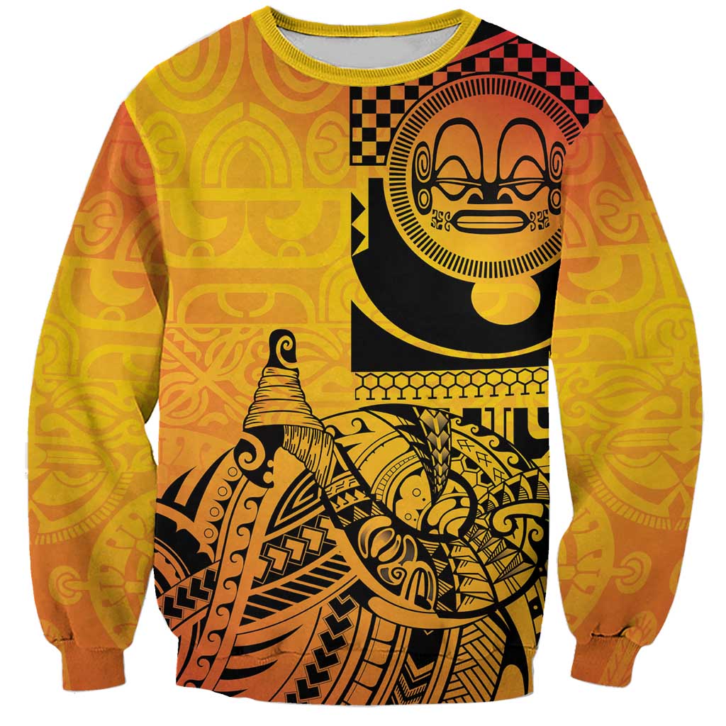 Marquesas Islands Sweatshirt Marquesan Matatiki Fish Hook Patutiki - Polynesian Pride