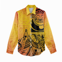 Marquesas Islands Women Casual Shirt Marquesan Matatiki Fish Hook Patutiki - Polynesian Pride