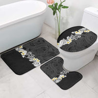 Black Samoa Tattoo Bathroom Set Plumeria Samoan Ocean Tatau Pattern - Polynesian Pride