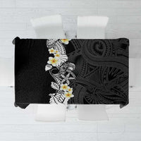 Black Samoa Tattoo Tablecloth Plumeria Samoan Ocean Tatau Pattern - Polynesian Pride