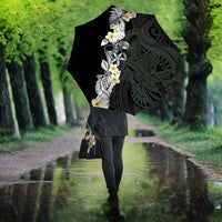 Black Samoa Tattoo Umbrella Plumeria Samoan Ocean Tatau Pattern - Polynesian Pride