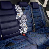 Blue Samoa Tattoo Back Car Seat Cover Plumeria Samoan Ocean Tatau Pattern - Polynesian Pride