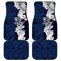 Blue Samoa Tattoo Car Mats Plumeria Samoan Ocean Tatau Pattern - Polynesian Pride