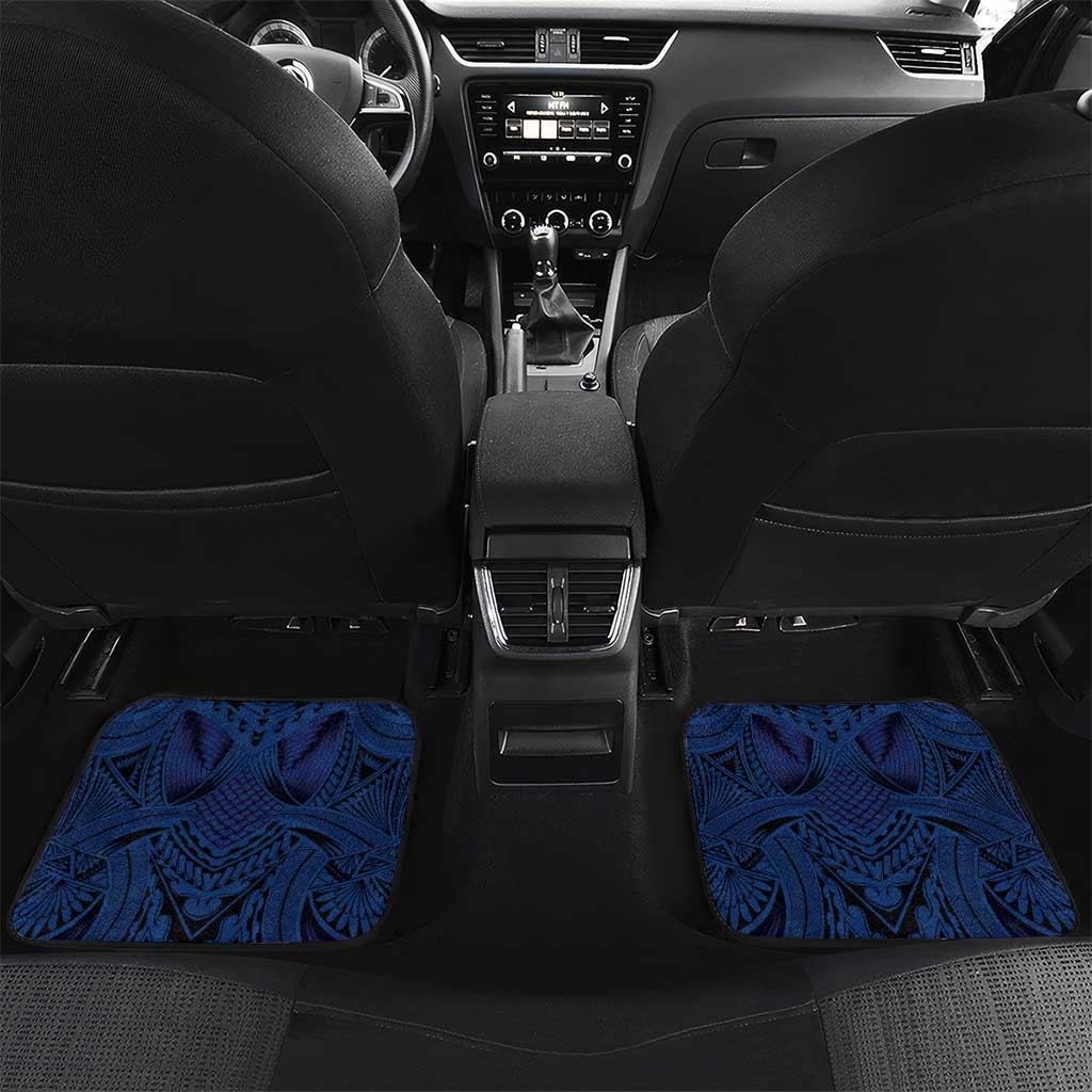 Blue Samoa Tattoo Car Mats Plumeria Samoan Ocean Tatau Pattern - Polynesian Pride