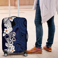 Blue Samoa Tattoo Luggage Cover Plumeria Samoan Ocean Tatau Pattern - Polynesian Pride