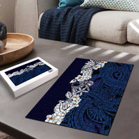 Blue Samoa Tattoo Puzzle Plumeria Samoan Ocean Tatau Pattern - Polynesian Pride