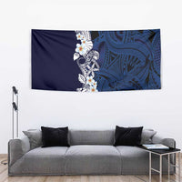 Blue Samoa Tattoo Tapestry Plumeria Samoan Ocean Tatau Pattern - Polynesian Pride