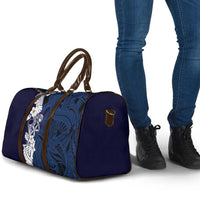 Blue Samoa Tattoo Travel Bag Plumeria Samoan Ocean Tatau Pattern - Polynesian Pride