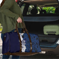 Blue Samoa Tattoo Travel Bag Plumeria Samoan Ocean Tatau Pattern - Polynesian Pride