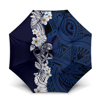 Blue Samoa Tattoo Umbrella Plumeria Samoan Ocean Tatau Pattern - Polynesian Pride