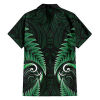 Aotearoa Pounamu Niho Family Matching Tank Maxi Dress and Hawaiian Shirt Silver Fern Mix Maori Pattern - Green