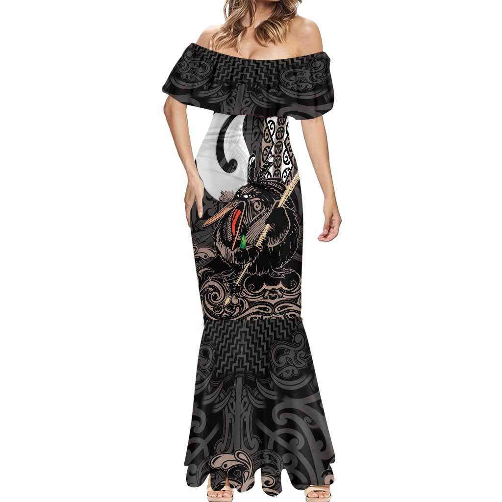 Aotearoa Hei Matau Mermaid Dress Haka Kiwi Mix Maori Mangopare LT14 - Polynesian Pride