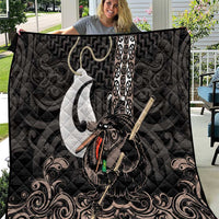 Aotearoa Hei Matau Quilt Haka Kiwi Mix Maori Mangopare LT14 Black - Polynesian Pride